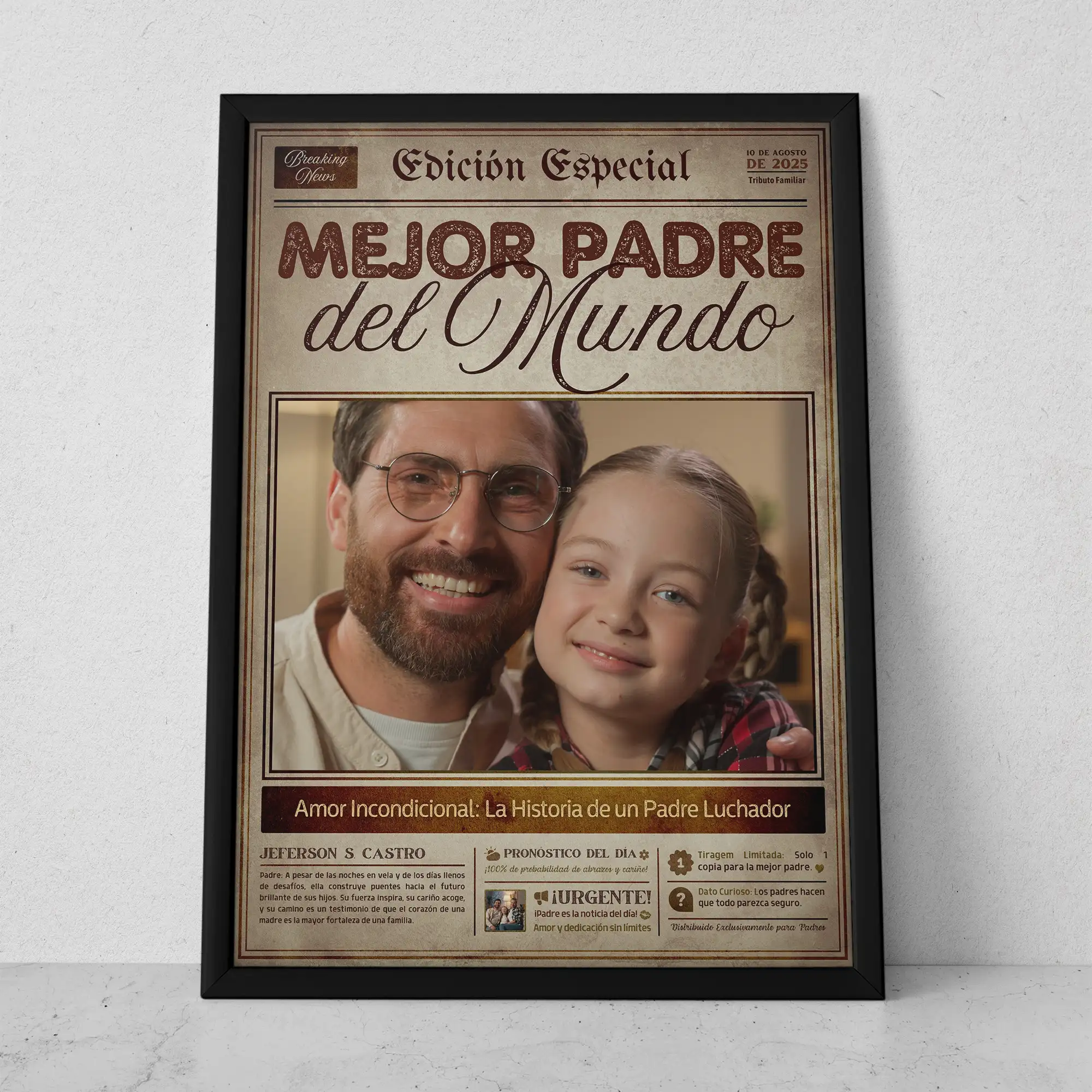 Cuadro el mejor padre del mundo, día del padre